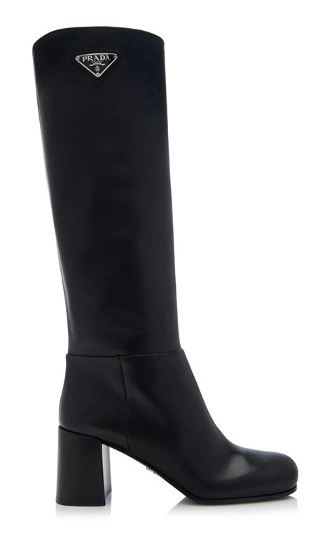 stivali con tasche prada|Stivali Leather Knee Boots By Prada .